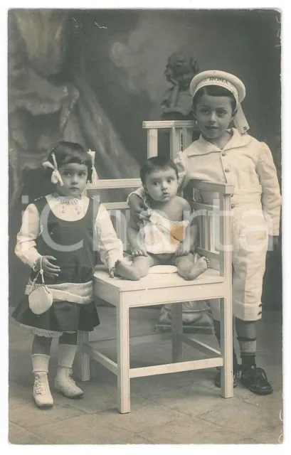 1920 ca SESTRI PONENTE Rosa e Guglielmina BRESCI bambine con il fratello *Foto