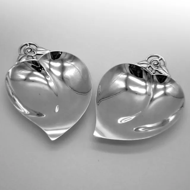 Tiffany Apple Heart Form Bowls Pair Sterling Silver 1950s