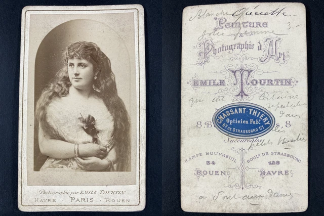 Photo Vintage CDV Albuminée De Marietta Alboni Par Tourtin, Paris - Circa 1865, Tirage Original