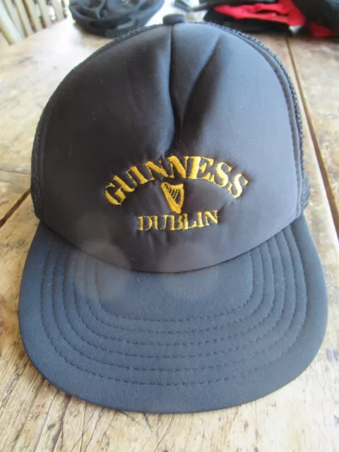 Vintage Black Guiness Baseball Cap c1970/80s GC - Unworn