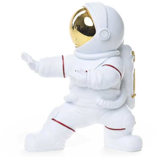 Figurine Astronaute Boule De Cristal Lumineuse - Décoration Bureau Originale - Alimentation Pile Bouton - Dimensions 14x12x7 Cm - Cadeau Créatif