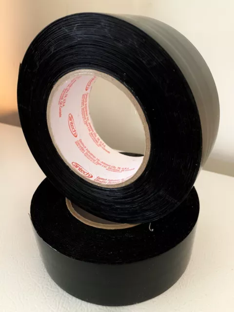 2 Rolls USA Made Stucco Tape 2" X 60 Yards Black Polyethylene Masking Cantech