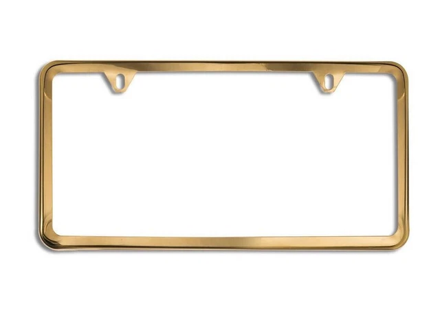 1x Car License Plate Frame Cover Hood Bonnet Rear Boot Trunk Gold For Kia Lexus