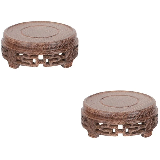 Set of 2 Wooden Stands for Display Vintage Ashtray Teapot Plant