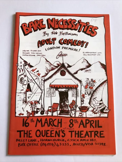 Bare Necessities By Rob  Bettinson Adult comedy  queens Theatre Hornchurch 1989