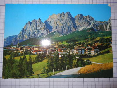 438gg ^ Cartolina Dolomiti Cortina verso il Pomagagnon 1968 