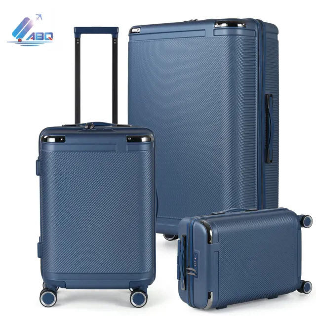 3-Piece Set Hardside Spinner Luggage,Blue Business Lightweight Suitcase TSA Lock