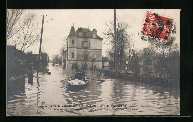 CPA Joinville-le-Pont, Inondations 1910, Une Rue inondée 1910