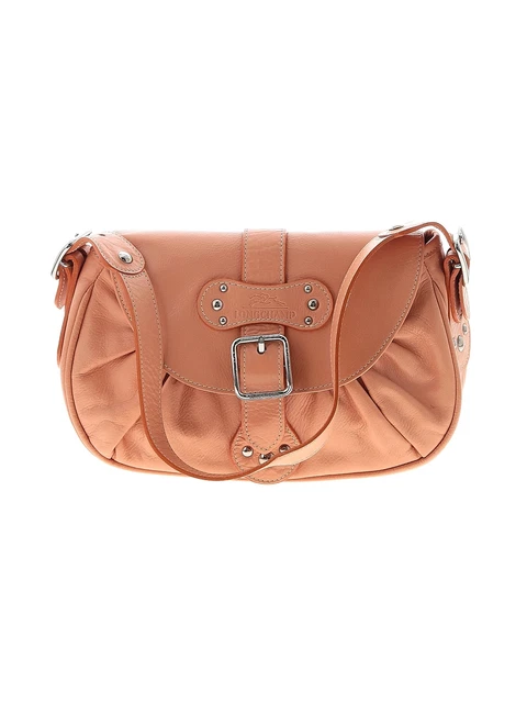 Longchamp Women Orange Leather Shoulder Bag One Size
