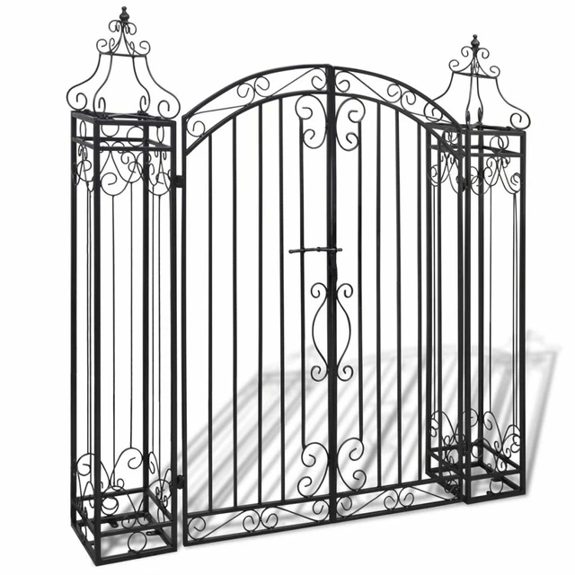 GARDEN GATE 4'X8&X4'5& Wrought Iron Ornamental Outdoor Estate Entryway