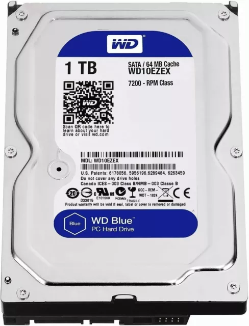 (Used) Western Digital WD10EZEX-60WN4A0 - 1TB 7.2K RPM SATA 3.5" Hard Drive HDD 2