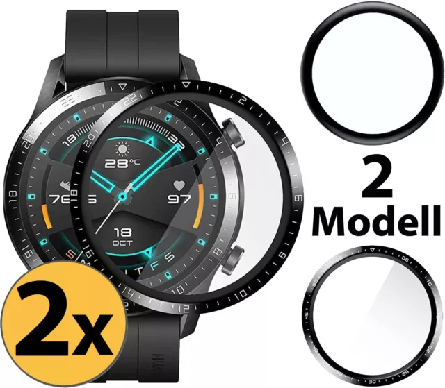 2X 3D Glasfolie für Huawei Watch GT2 /Pro 42-46mm Panzerfolie Full Screen