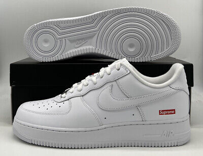 Nike Air Force 1 Low Supreme Triple White Red CU9225-100 Mens Size