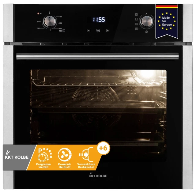 Four Encastrable KKT KOLBE 60 Cm 70L Avec Rôtisserie, Air Chaud Et Tiroirs Télescopiques - Noir