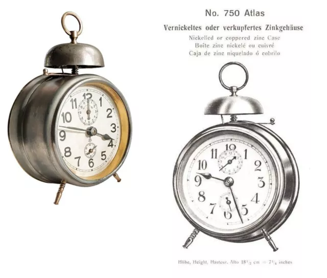 Gustav Becker 1924 Old German Vintage Wind-Up Alarm clock working condition