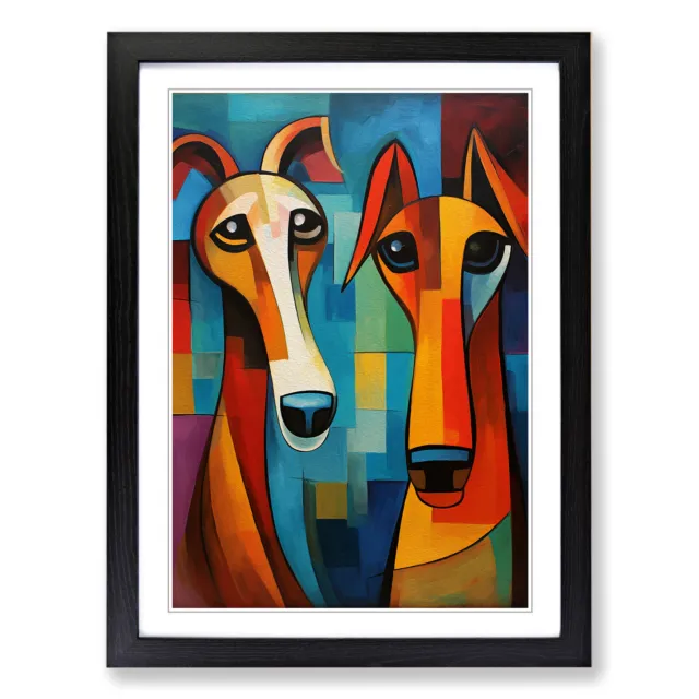 Greyhound Cubism No.2 Wall Art Print Framed Canvas Picture Poster Decor