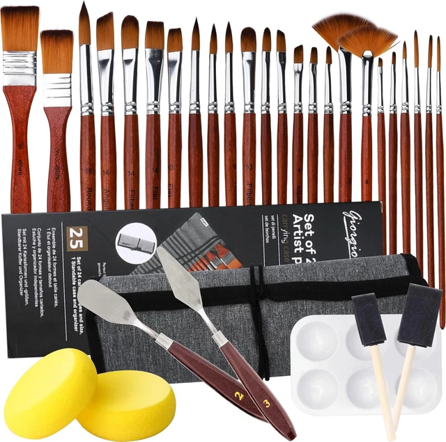 Set 11 Pennelli Per Miniatura E Dettaglio, Punte 00000 A 7, Per Acrilico, Olio, Modellismo