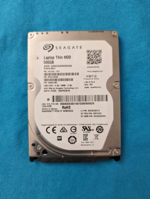 500GB Seagate 9.5mm 2.5 INCH SATA  Hard Drive 7200 RPM | LAPTOP Desktop PS3/4