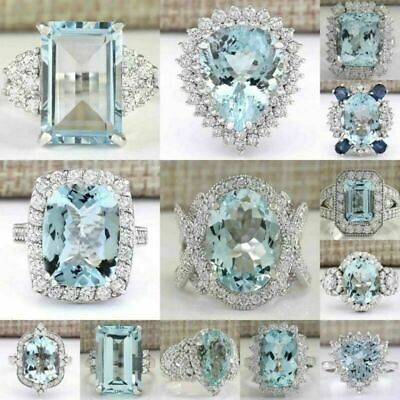 Fashion Silver Rings for Women Cubic Zirconia Jewelry Wedding Ring Size 6-10