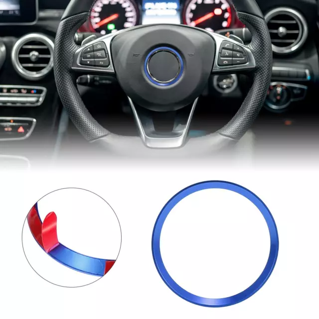 Blue Steering Wheel Ring Cover Trim for Mercedes Benz C Class C200L E300L GLA220