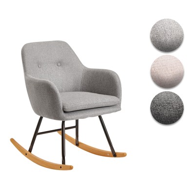 FineBuy FineBuy Chaise à bascule Scandinave 71x76x70cm Velours Fauteuil de Relaxation 