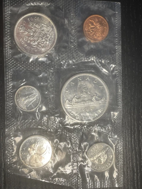 1965 Canada Coin Set Uncirculated - 1C, 5C, 10C, 25C, 50C, 1D