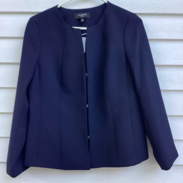 NWT Talbots Navy Blue Blazer Womens 10 P Petite Classic Work Suit