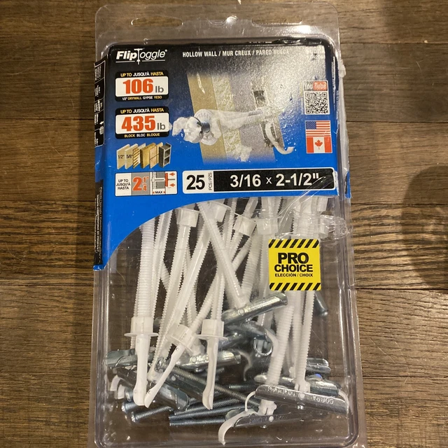 22 PACK COBRA Anchors 420M Flip Toggle Bolts, 3/16"24 New Open Box J