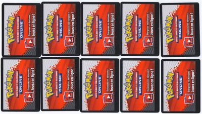 Lot de 10 CARTES CODES POKEMON Pour JOUER EN LIGNE ( CODEs NON UTILISES )