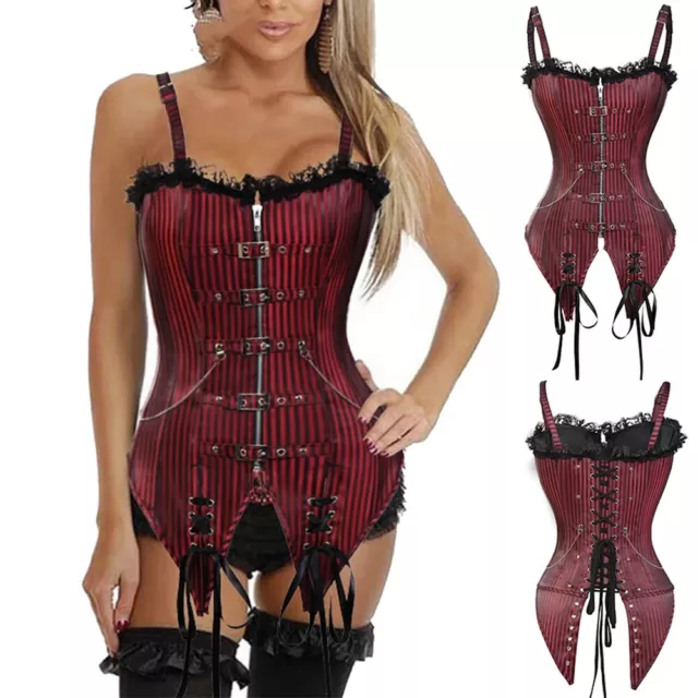 RED SHEER CORSET Knickers Set Lace Beautiful S M L £12.74