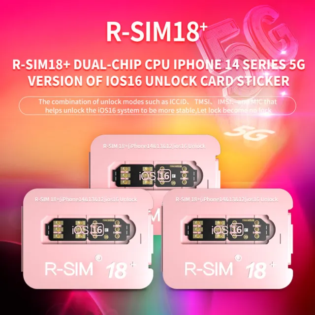 R-SIM 18+ Nano Unlock RSIM Card für iPhone 14 Plus 13 12 Pro Max 11 Pro IOS B7