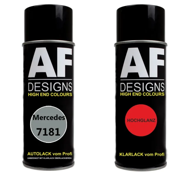 Autolack Spraydose Set Mercedes / Daimler Benz 7181 Atlasgrau Metallic Basislack