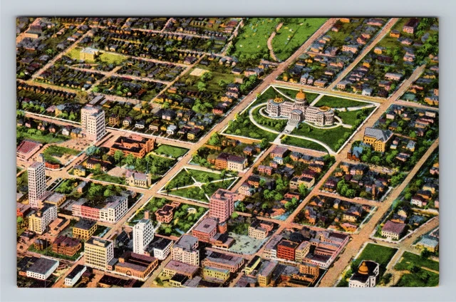 Jackson MS-Mississippi, Aerial View Vintage Postcard