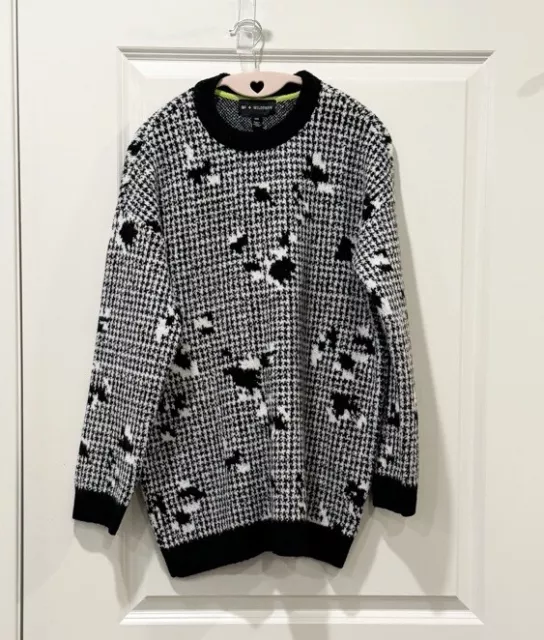 NWT! BP + Wildfang Crewneck Black White Pullover Sweater Women Sz XXS