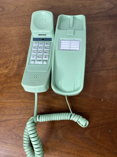 Vintage Wall Phone Touch Tone Mint Green Desk Push Button Telephone Land Line