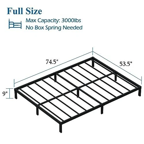 SIZE BED FRAME Heavy Duty Low Profile Metal Platform No Box Spring Full