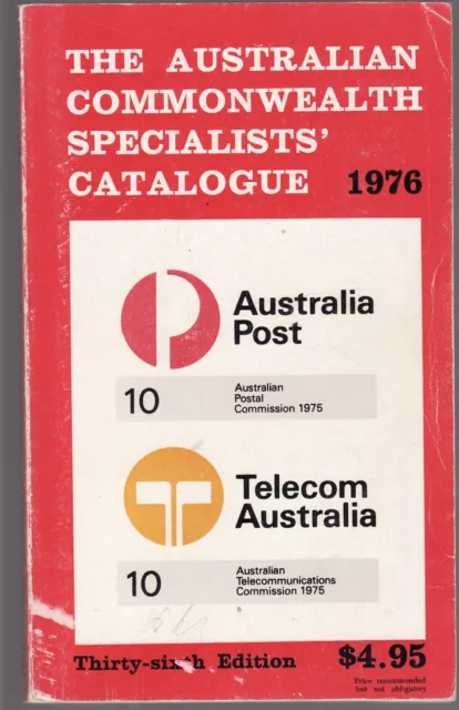 THE AUSTRALIAN COMMONWEALTH SPECIALISTS' STAMP CATALOGUE 1976 Australia C