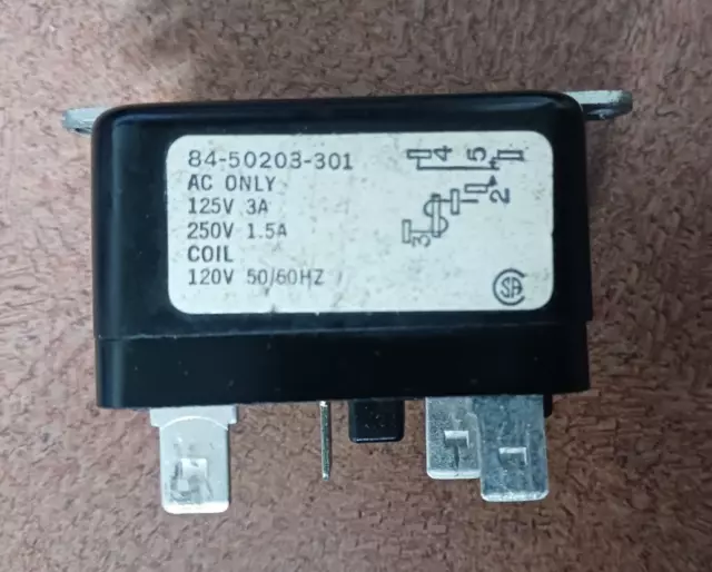 Essex 84-50203-301 Relay, 125Vac, 3A (250V 1.5A) Coil, 120Vac