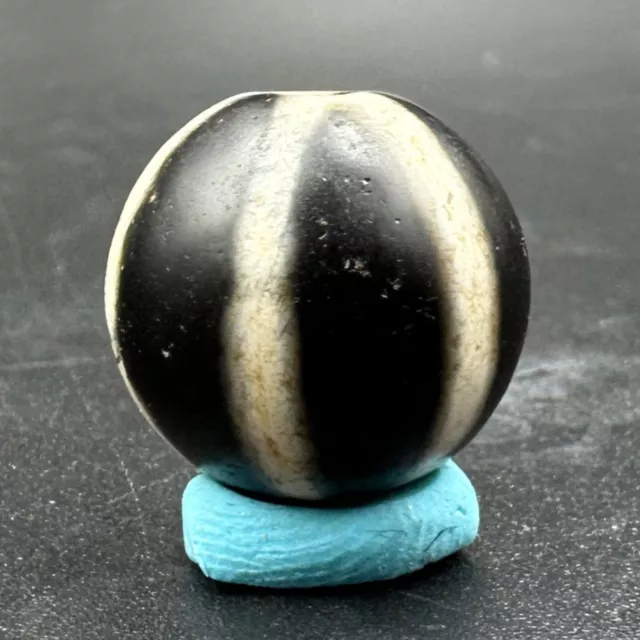 Unique Ancient Pyu Agate Small Bead With Stripes - Balkh Afghanistan