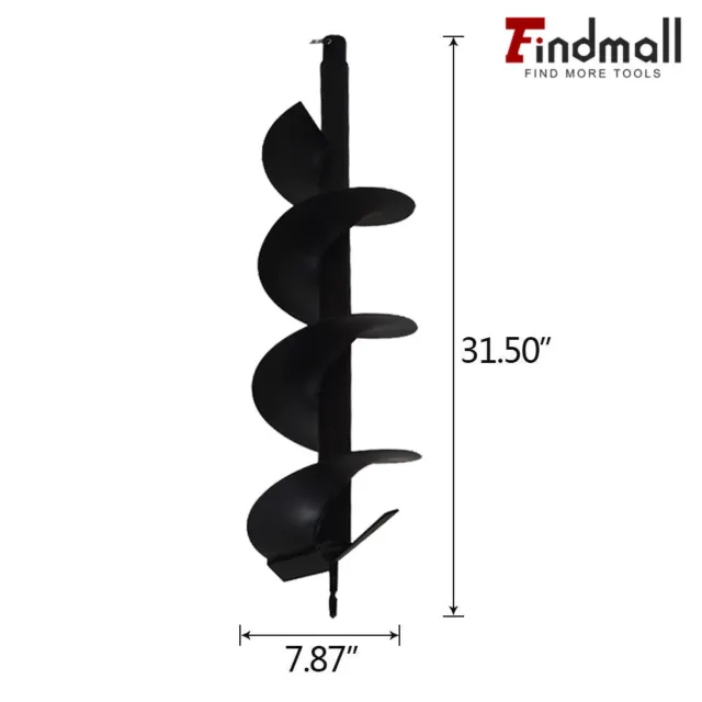 Findmall 8 Inch Earth Auger Drill Bits For Gas Powered Post Fence Hole Digger