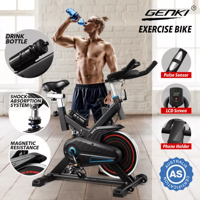 Genki Exercise Bike Magnetic Spin Bike Stationary Bike Indoor Cycling Home Gym