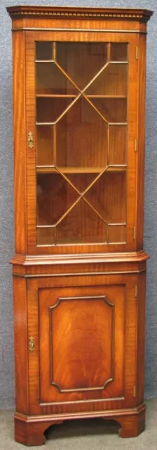 Reprodux Bevan Funnell Corner Cabinet Georgian Style Flame Mahogany