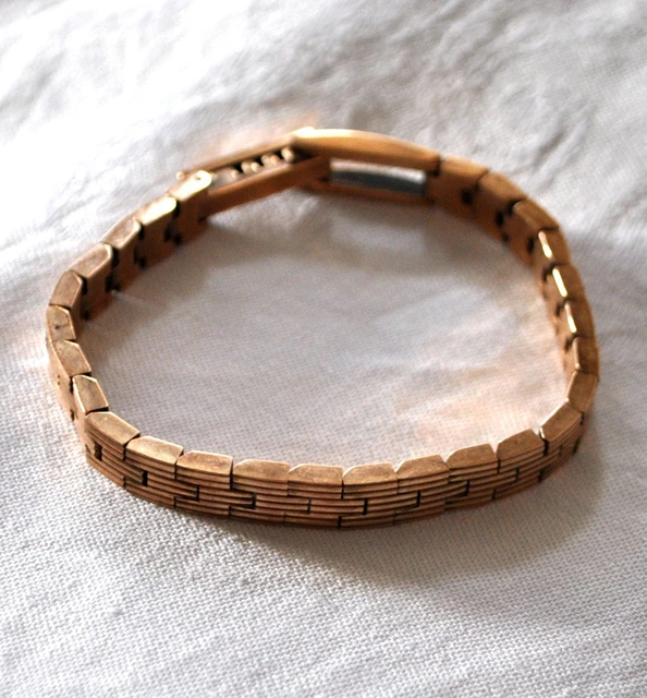 Bracelet Articulé En Métal Doré - Bijou Vintage Ou Rétro, Occasion, à Voir En Photos