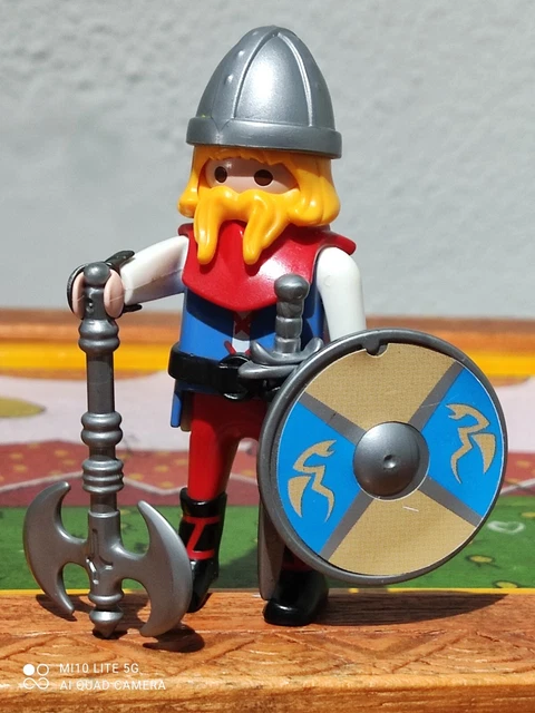 2 Casques Vikings/galos Playmobil - Couleur Gris Foncé, Avec Cornes, Occasion, Pièces Détachées