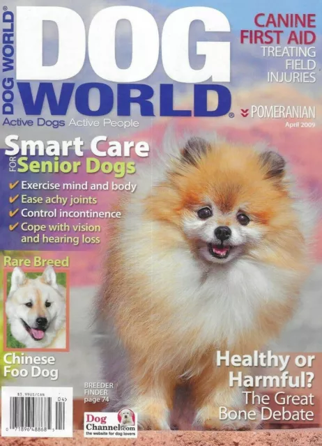 Dog World Magazine Smart Care for Senior Dogs Pomeranian Canine First Aid 2009