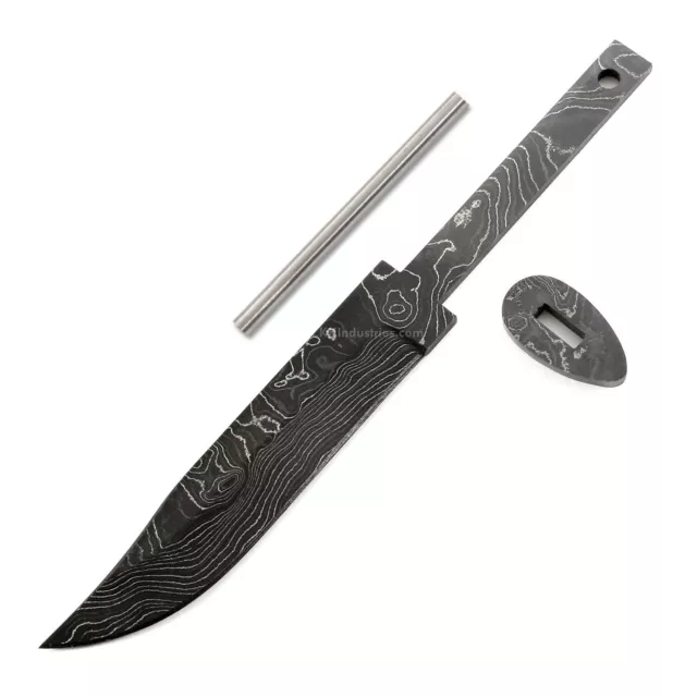 Damascus Knife Making Kit - Ridge Hunter - (4 Handle Options) - DIY Blade Kit