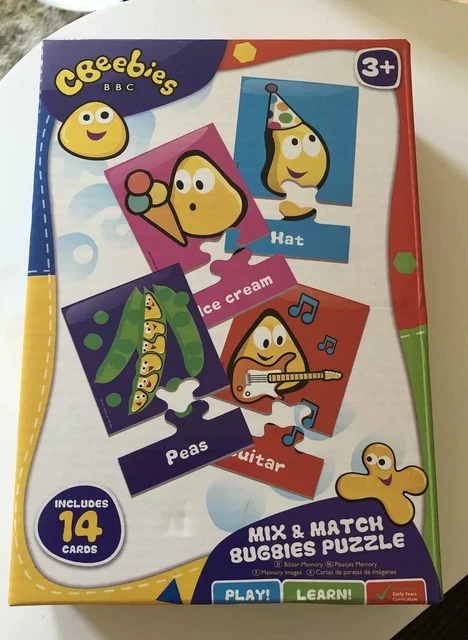 CBEEBIES MEMORY GAME kids cards words puzzle learning bugbies mix and ...