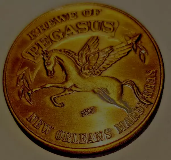 1968 Pegasus Antique Bronze Mardi Gras Doubloon