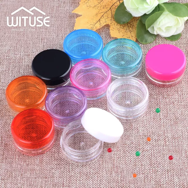 Plastic 3g/5g Jar Pots Empty Cosmetic Round Portable Containers Cream Sample