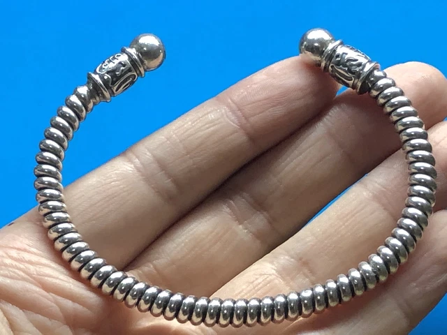 Bracciale Bracciale Bracciale Bracciale Argento Sterling Solido Da Uomo Pesante Preghiera Tibetana